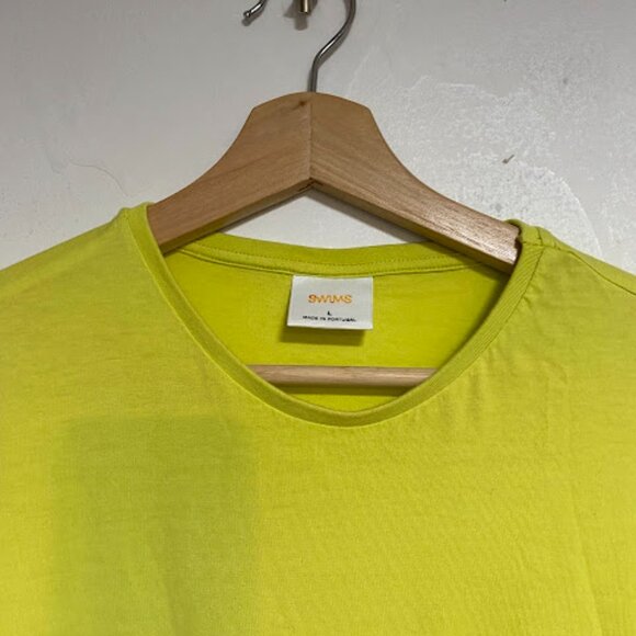 SWIMS Made in Portugal Men's Lime Green Performance T-Shirt Size L - Picture 5 of 8